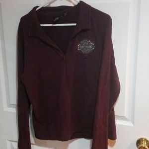 Harley Davidson ladies 3/4 zip shirt size 2x